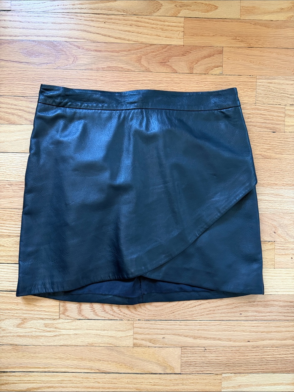 Banana Republic Women's Black Leather Wrap Skirt